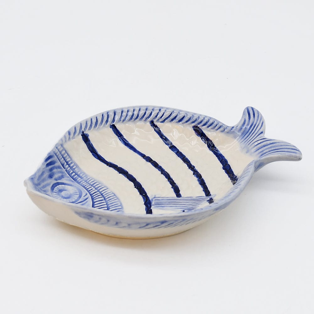 Fish-shaped Ceramic Soup Plate - Blue