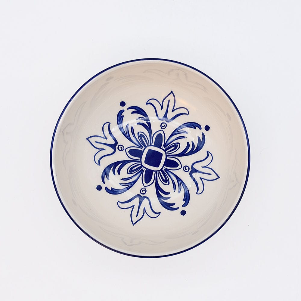Floral I Ceramic Bowl 6.3'' - Blue