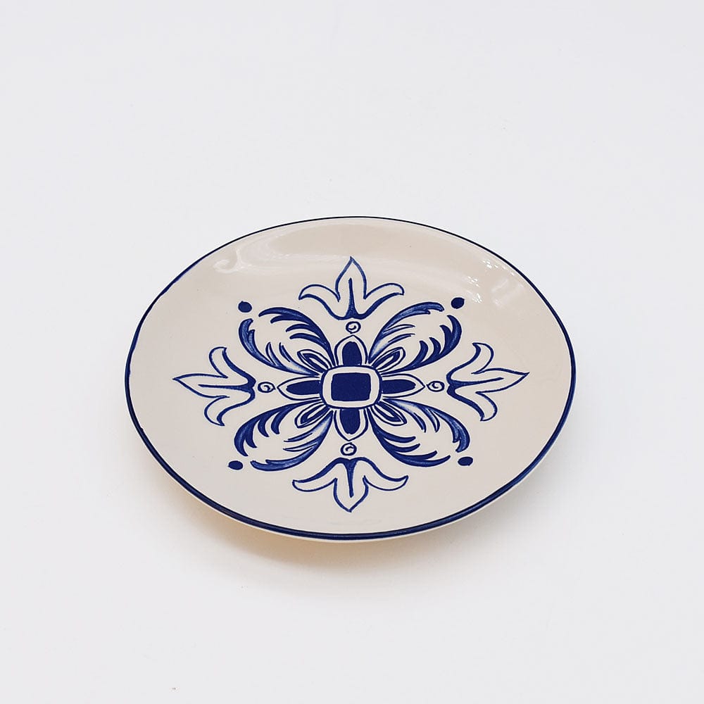Floral I Ceramic Plate 5.9'' - Blue