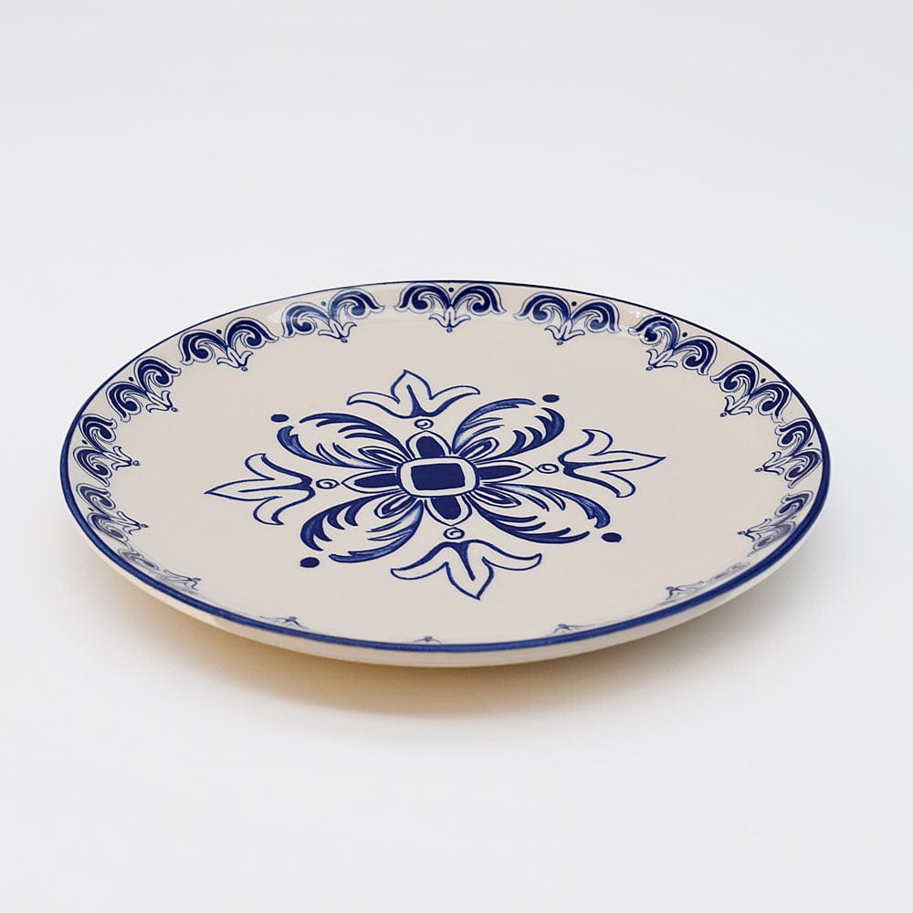 Floral I Ceramic Plate 7.9'' - Blue