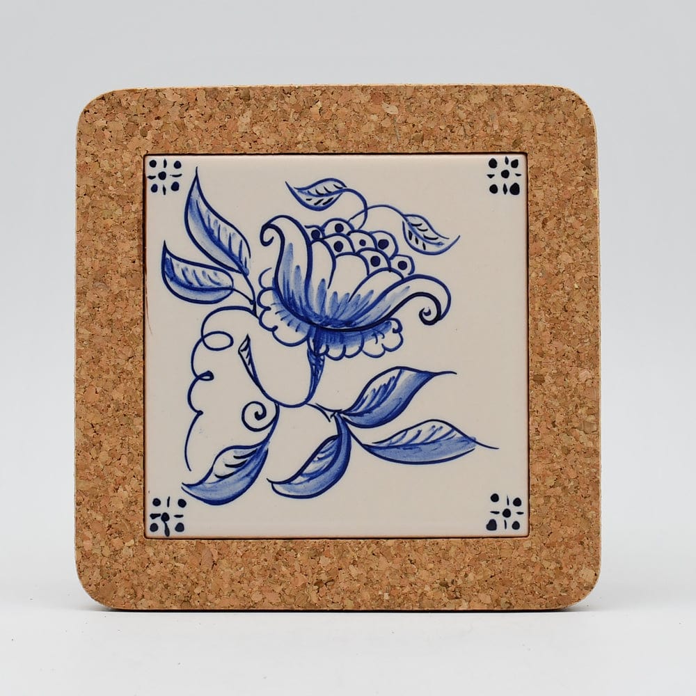 Flores I Ceramic and Cork Trivet - 5.9" (8 patterns) Pattern #5