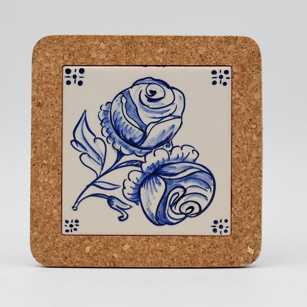 Flores I Ceramic and Cork Trivet - 5.9" (8 patterns) Pattern #6