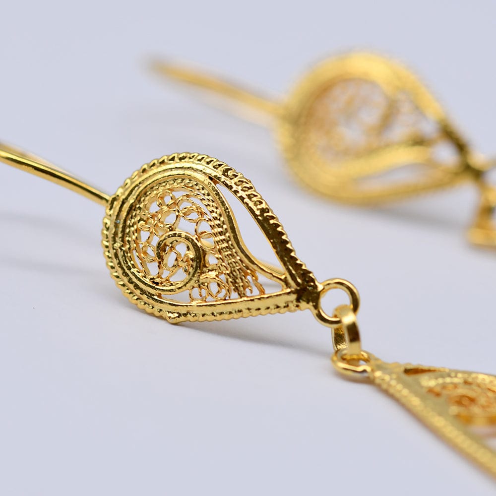 Gold-plated Silver Earrings 0.3 oz - 2.4"