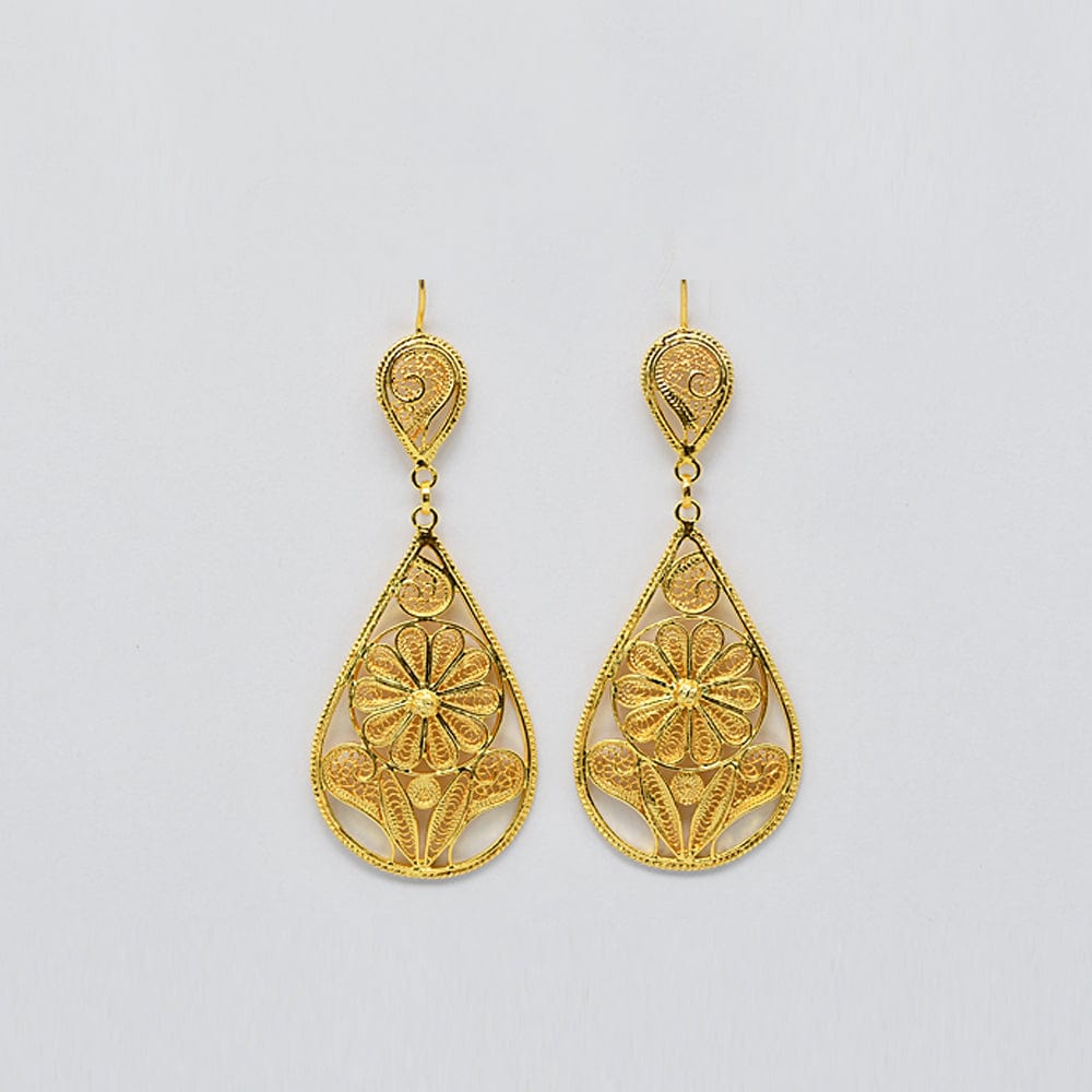 Gold-plated Silver Earrings 0.3 oz - 2.4"