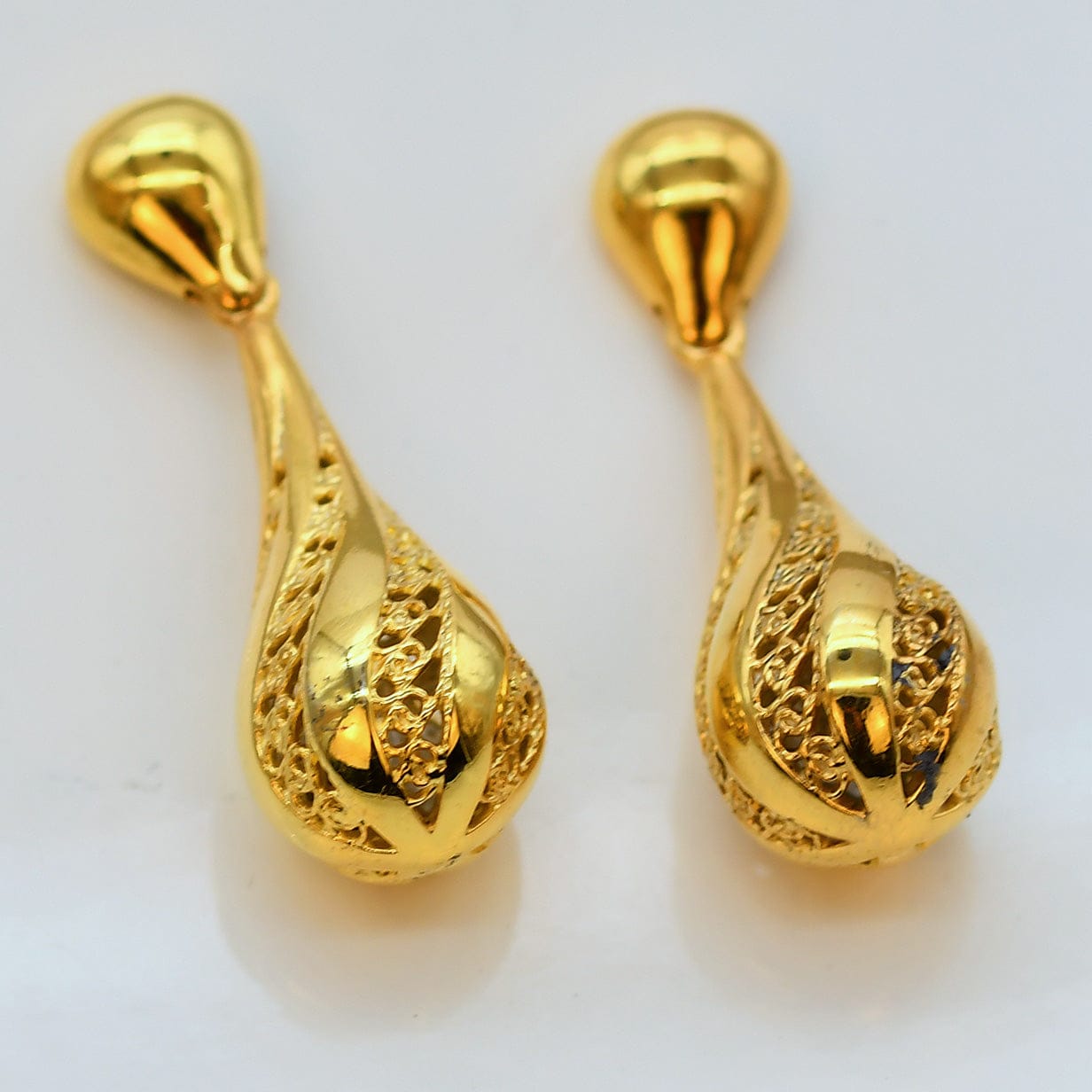 Gota de Luz I Boucles d'oreilles en argent doré