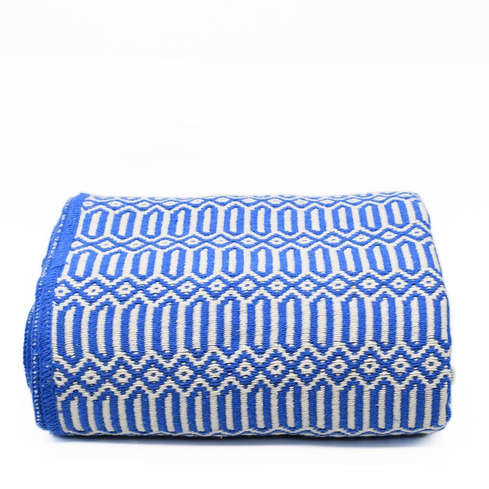 Hexa I Coton Blanket - Blue