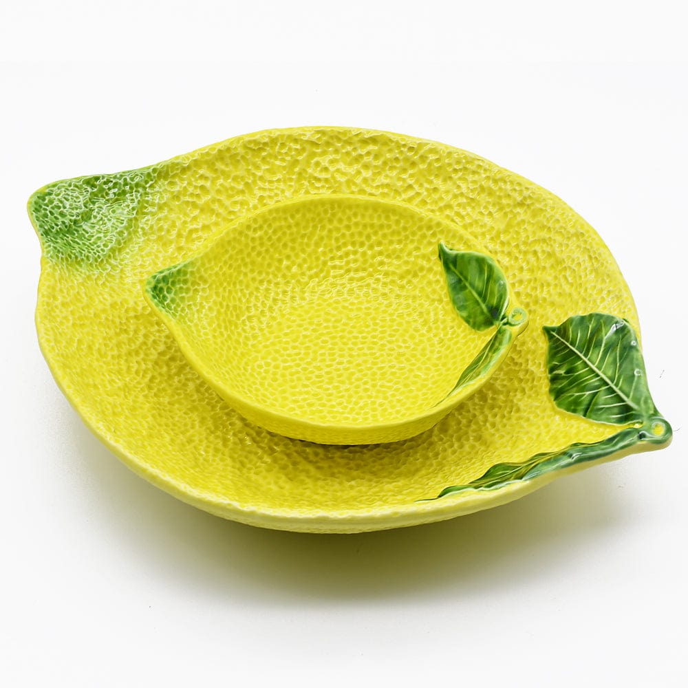 Lemon-shaped Ceramic Serving Dish