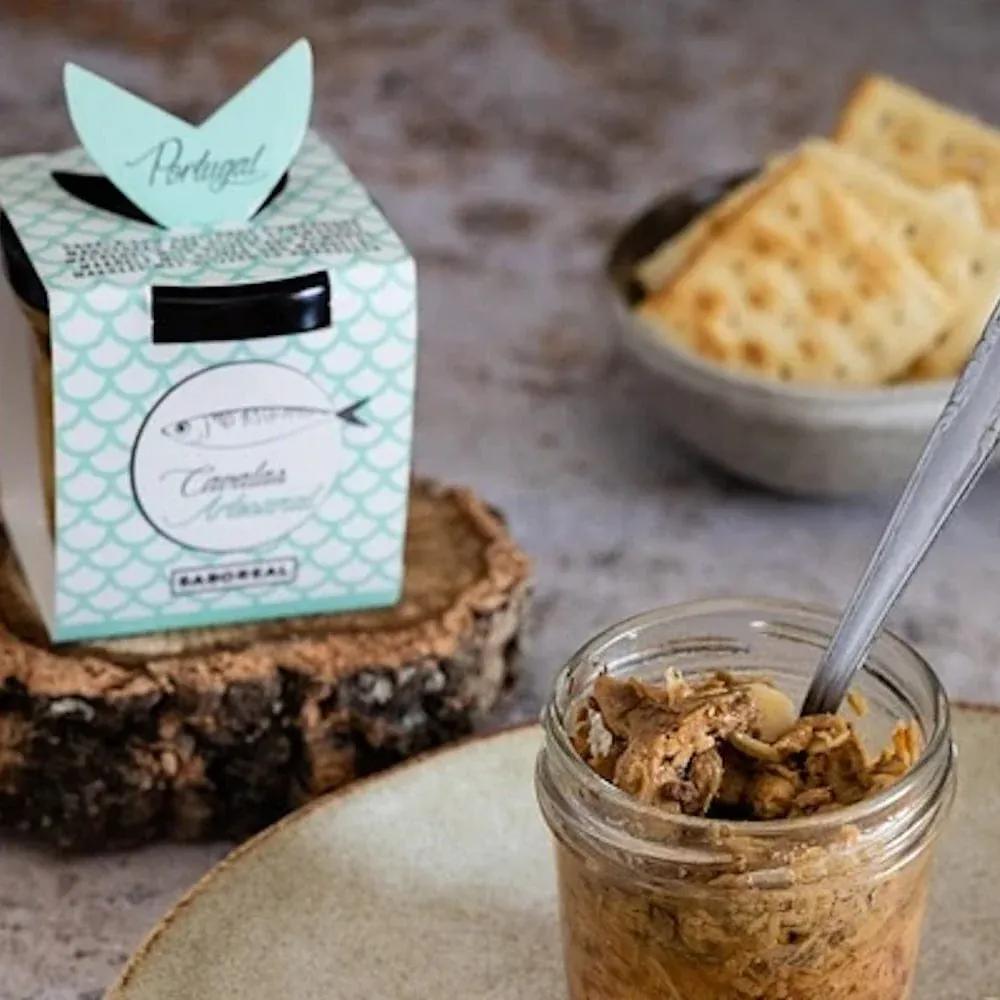 Mackerel Verrine with olives and almonds