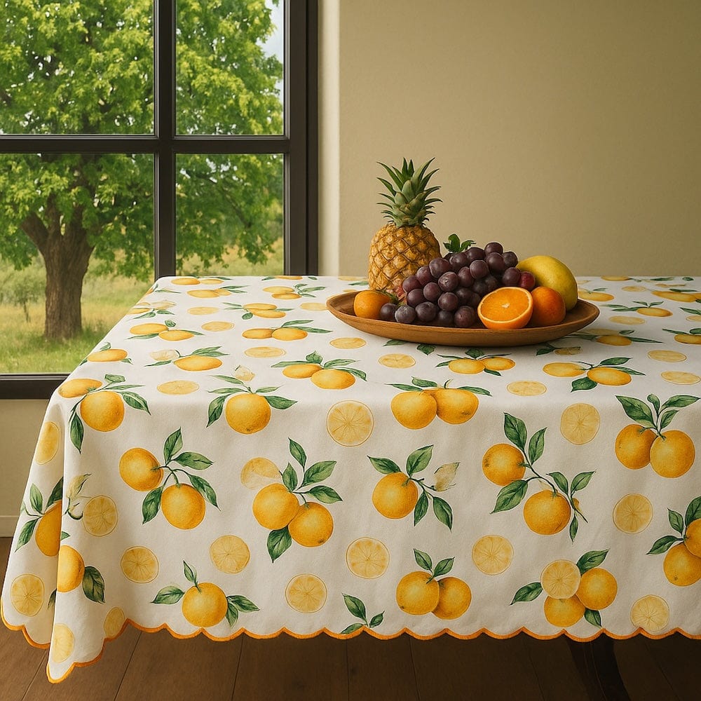 Nappe en coton "Limão" - Jaune
