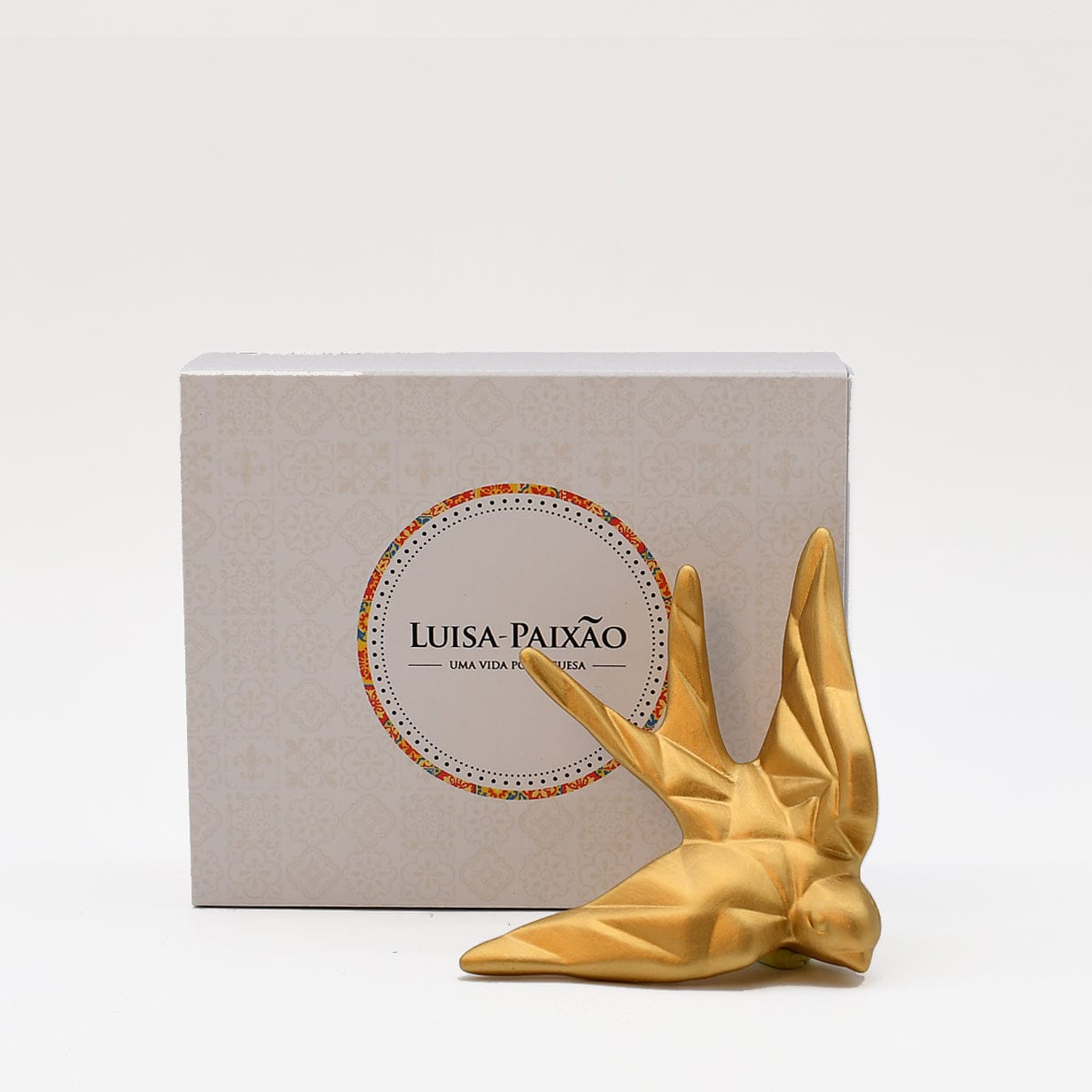Origami Style I Ceramic Swallow Gift Set - Gold