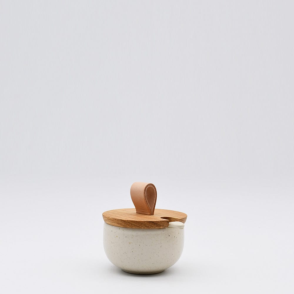 Pacifica I Stoneware Salt Pot - Beige