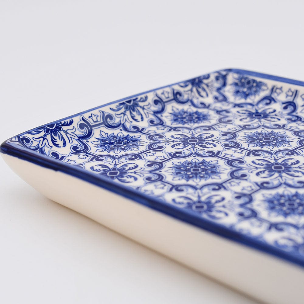 Padrão I Ceramic Serving Dish - Blue