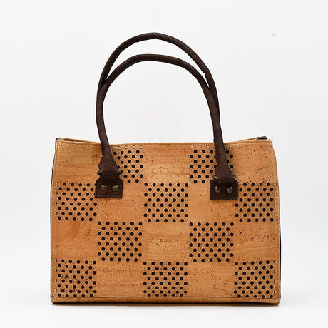 Perforated Cork Handbag - Natural