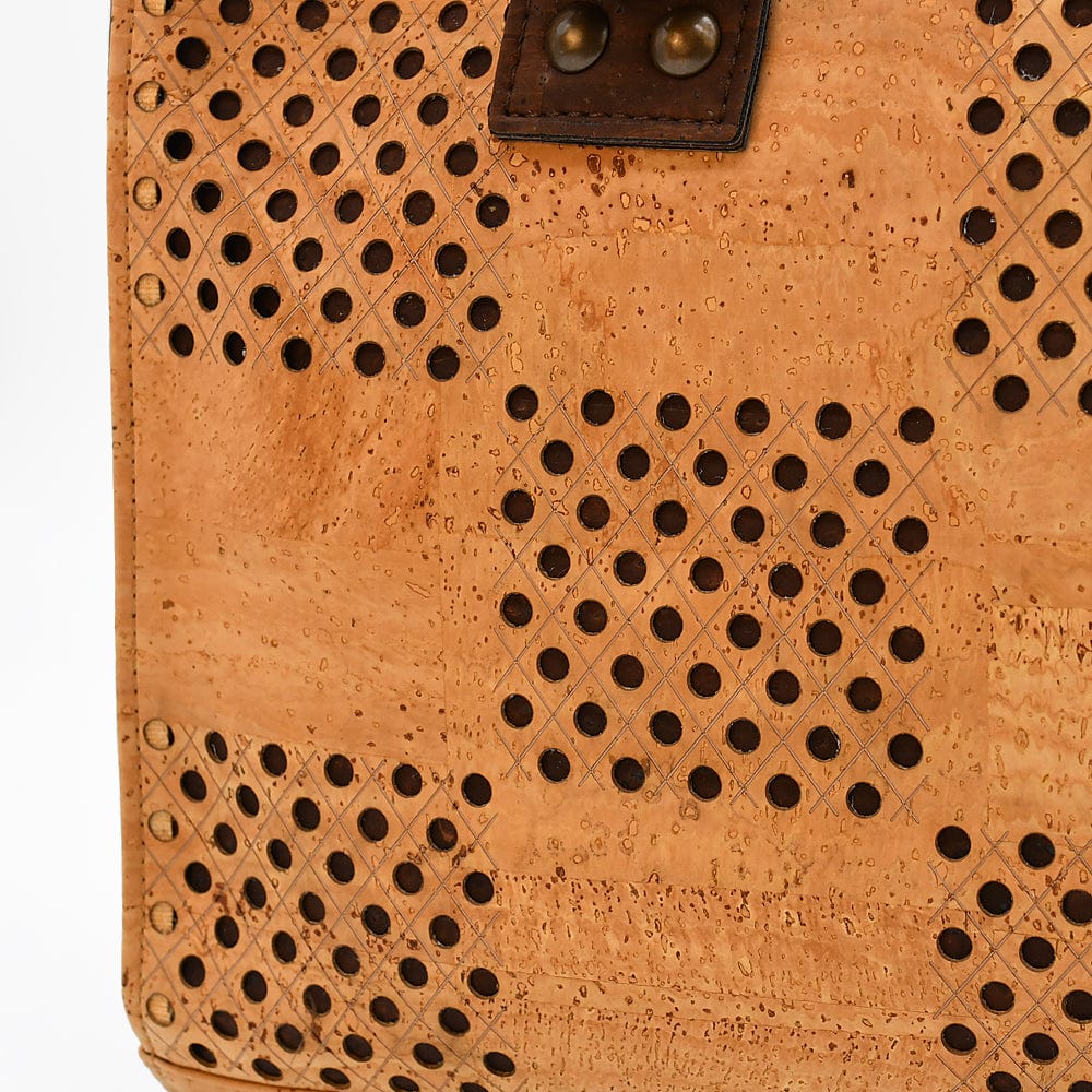 Perforated Cork Handbag - Natural