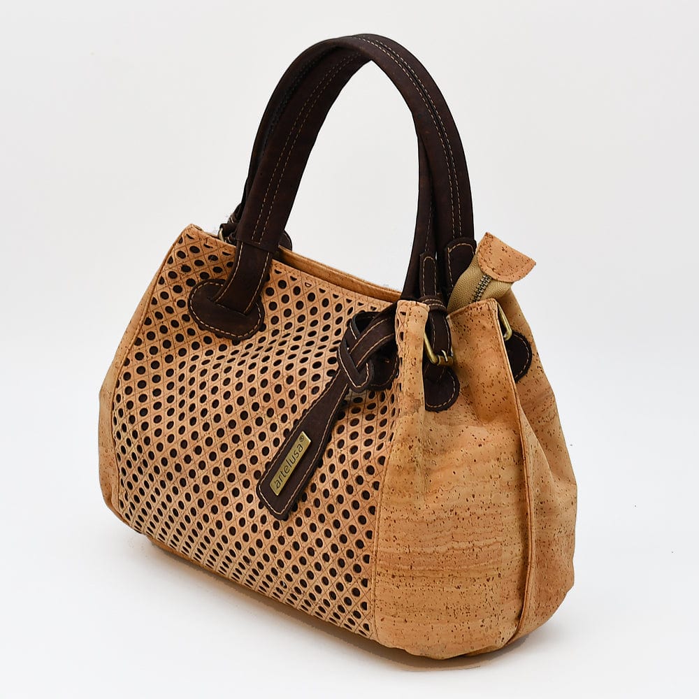 Perforated Cork Handbag - Natural