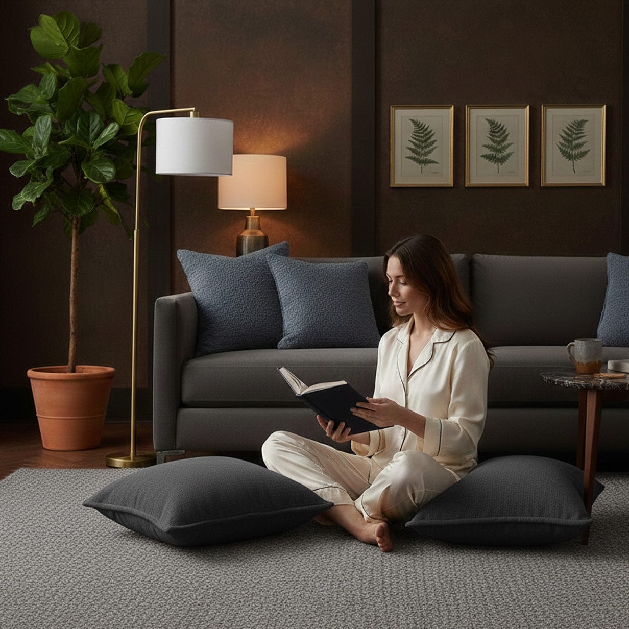 Portuguese Handmade Oversized Pillow Cover - Dark Grey