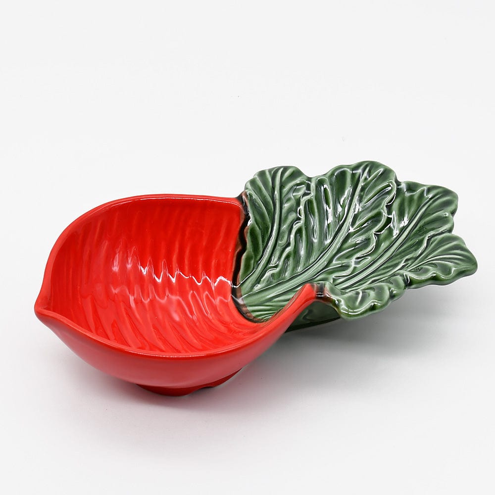 Radish-shaped Ceramic Serving Dish - Red