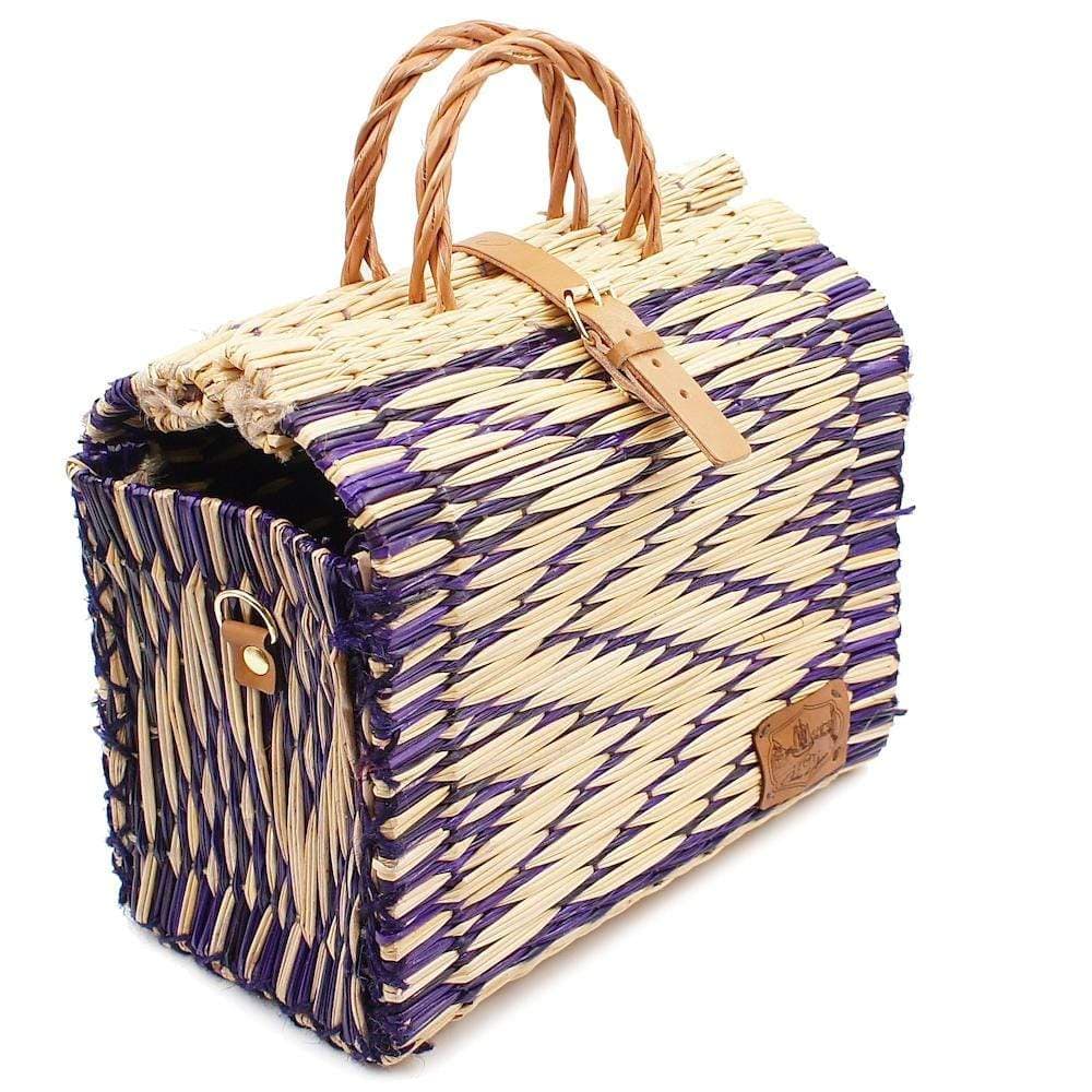 Reed Shopping Bag - 10.2'' - Purple & Natural