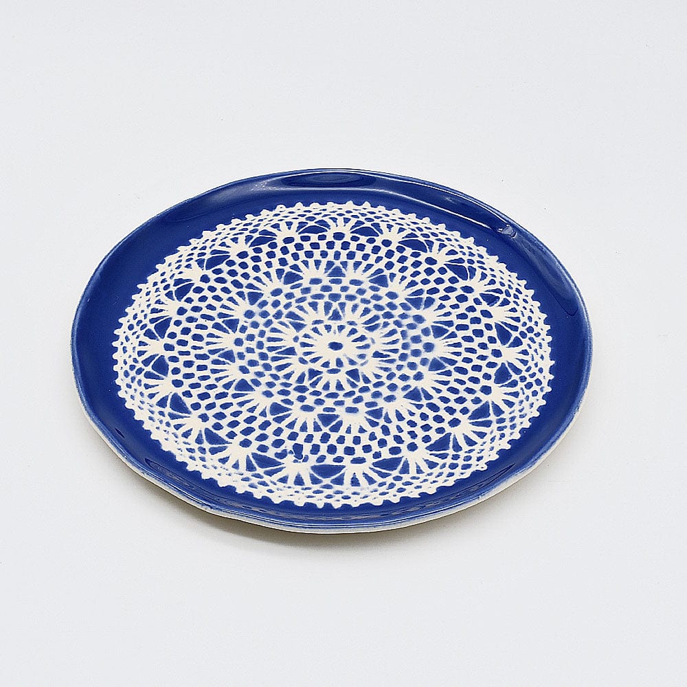 Renda I Handmade Ceramic Bread / Butter Plate - Blue