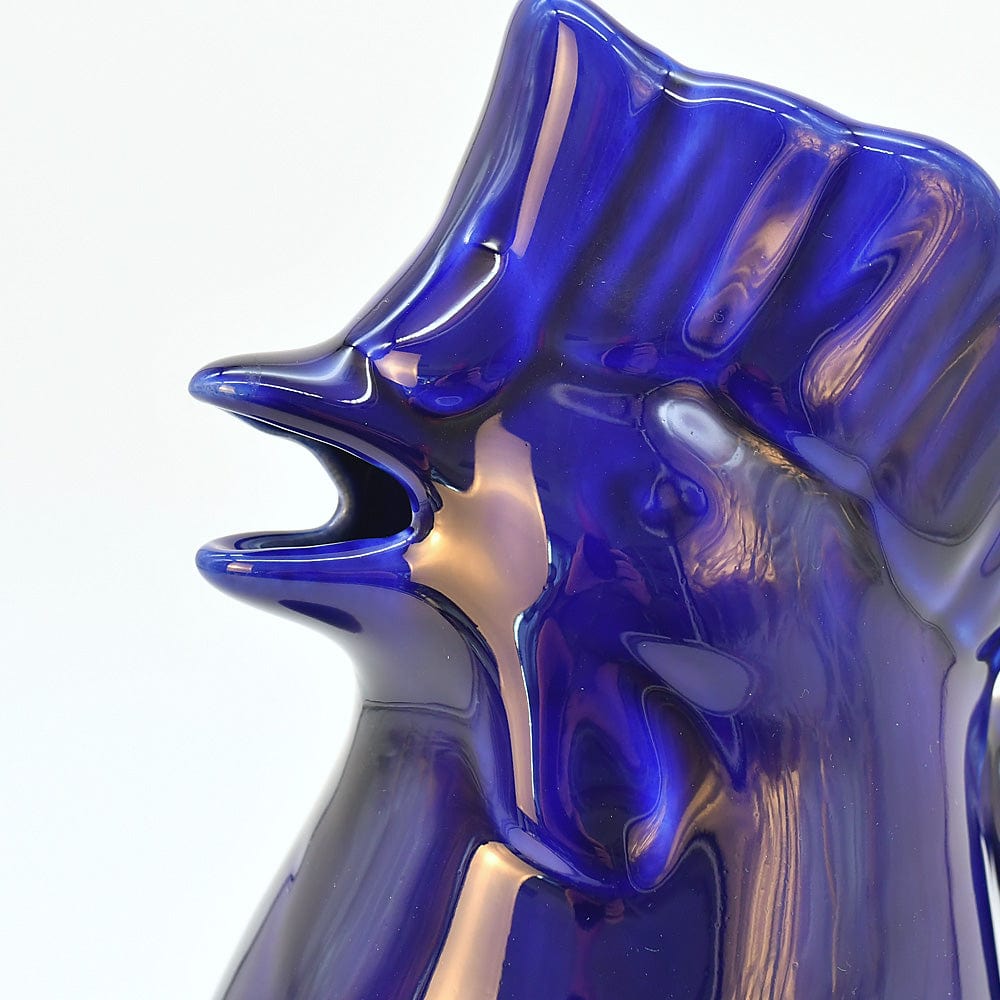 Rooster-Shaped Ceramic Pitcher - Blue