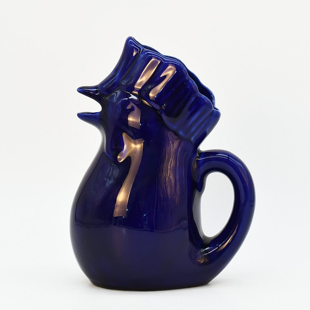 Rooster-Shaped Ceramic Pitcher - Blue