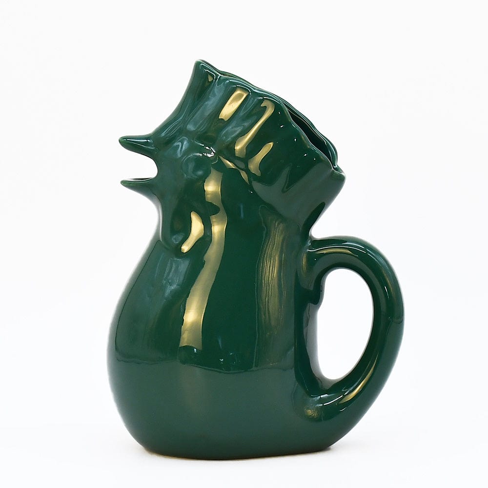 Rooster-Shaped Ceramic Pitcher - Green
