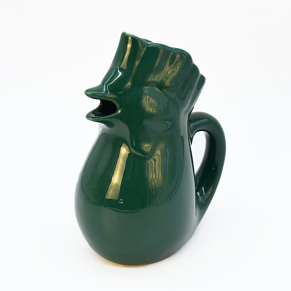 Rooster-Shaped Ceramic Pitcher - Green