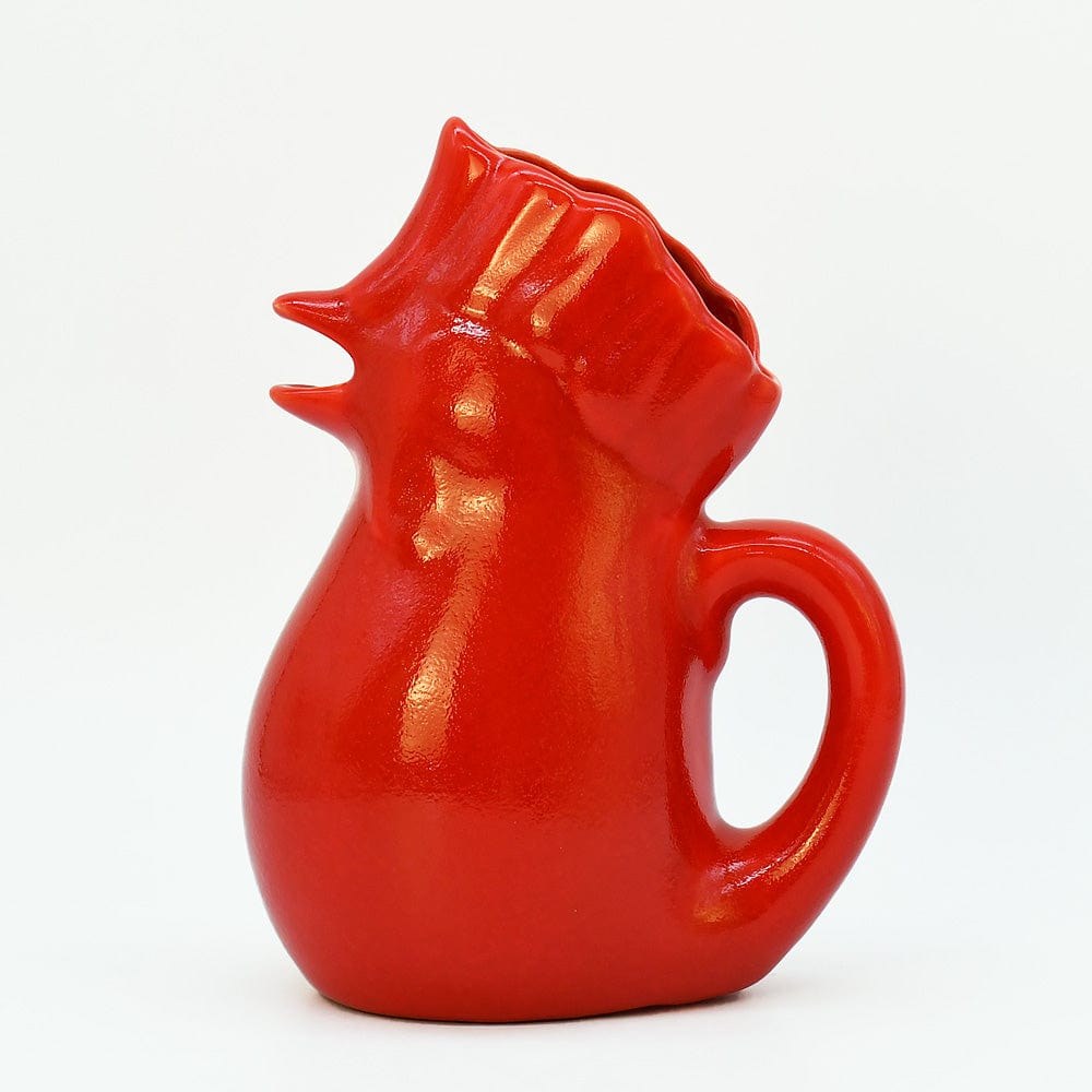 Rooster-Shaped Ceramic Pitcher - Red