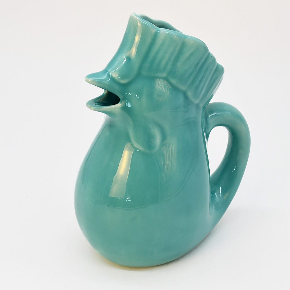 Rooster-Shaped Ceramic Pitcher - Turquoise