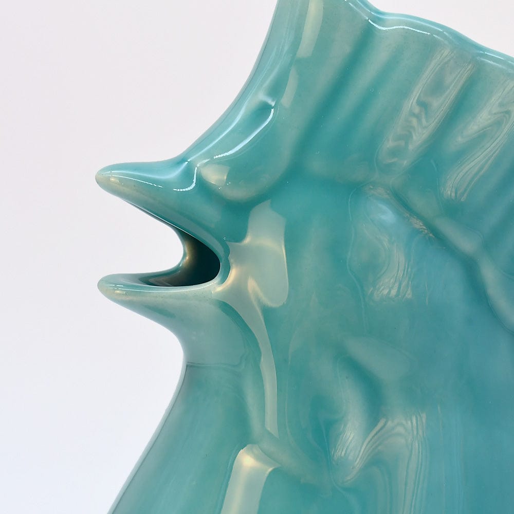 Rooster-Shaped Ceramic Pitcher - Turquoise