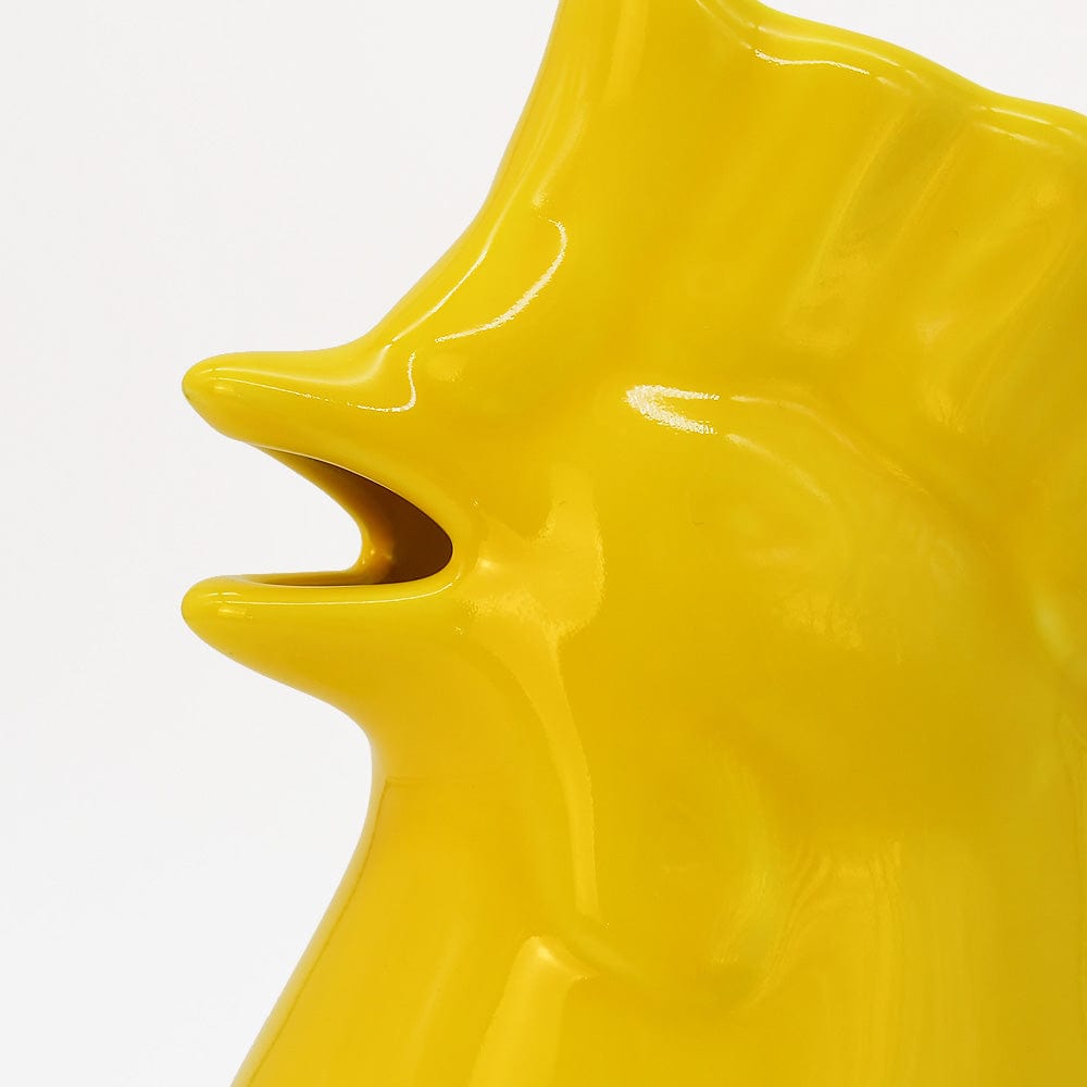 Rooster-Shaped Ceramic Pitcher - Yellow