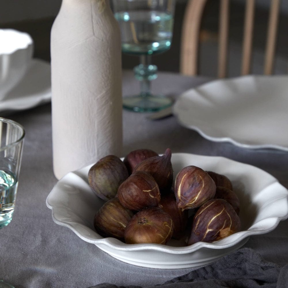 Rosa I Fine Stoneware Pasta Plate - White