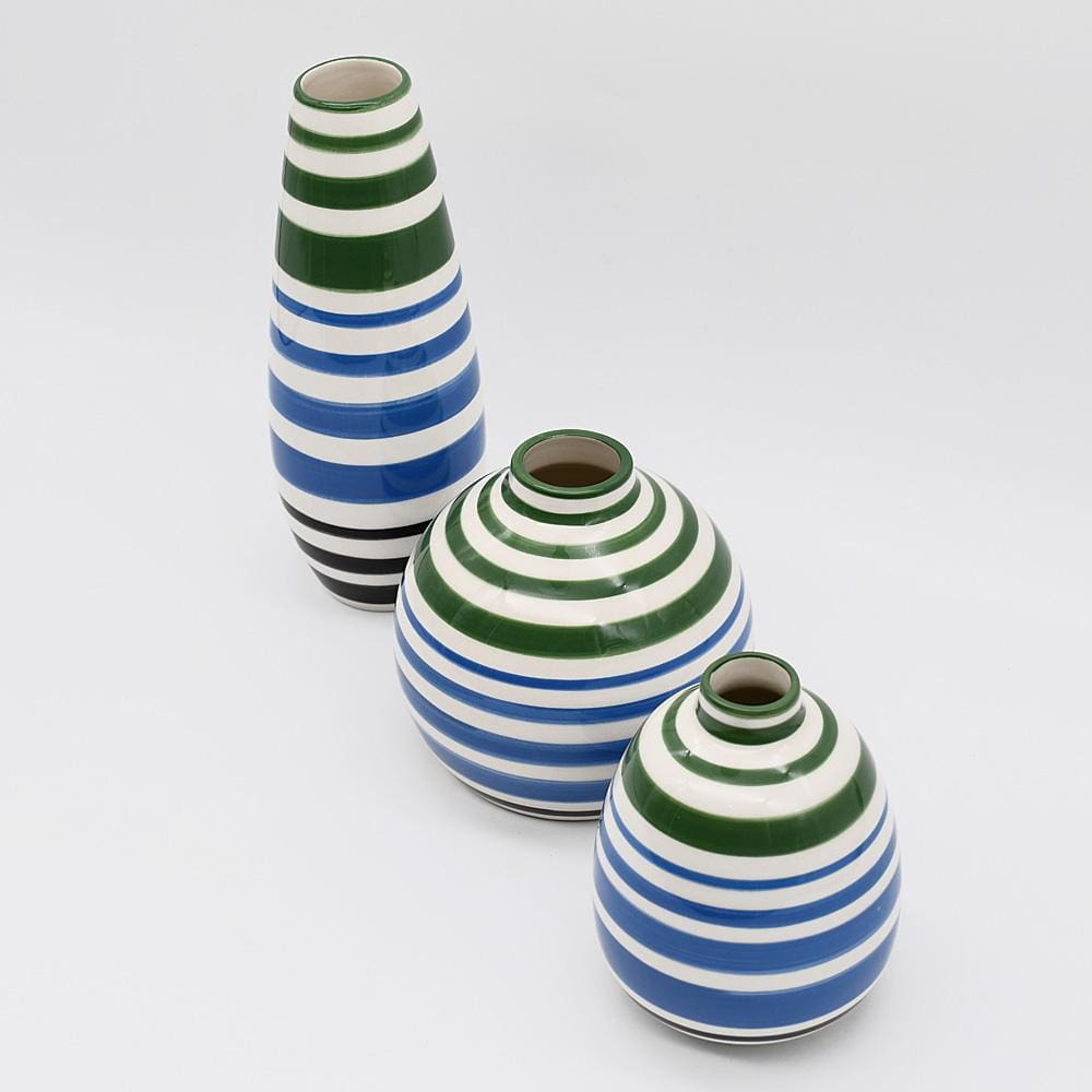 Set of 3 Ceramic Vases - Green