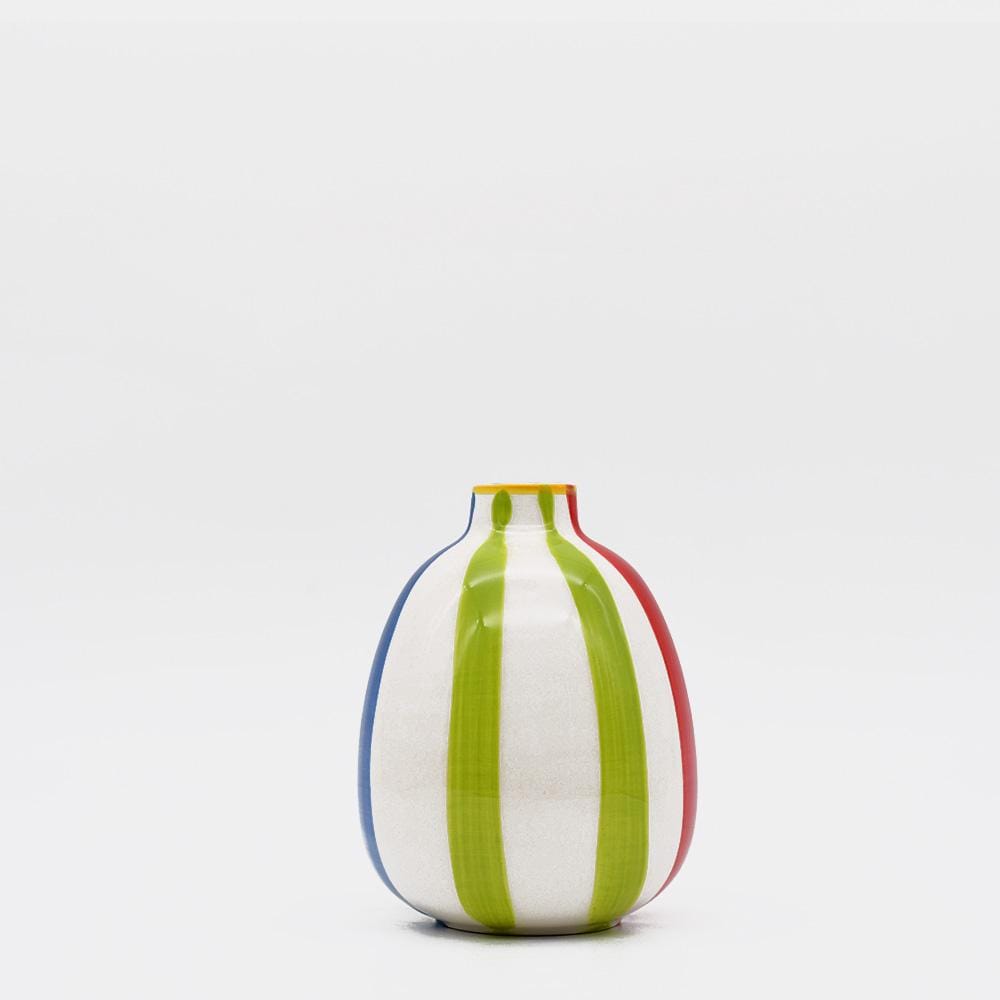 Set of 3 Ceramic Vases - Multicolored