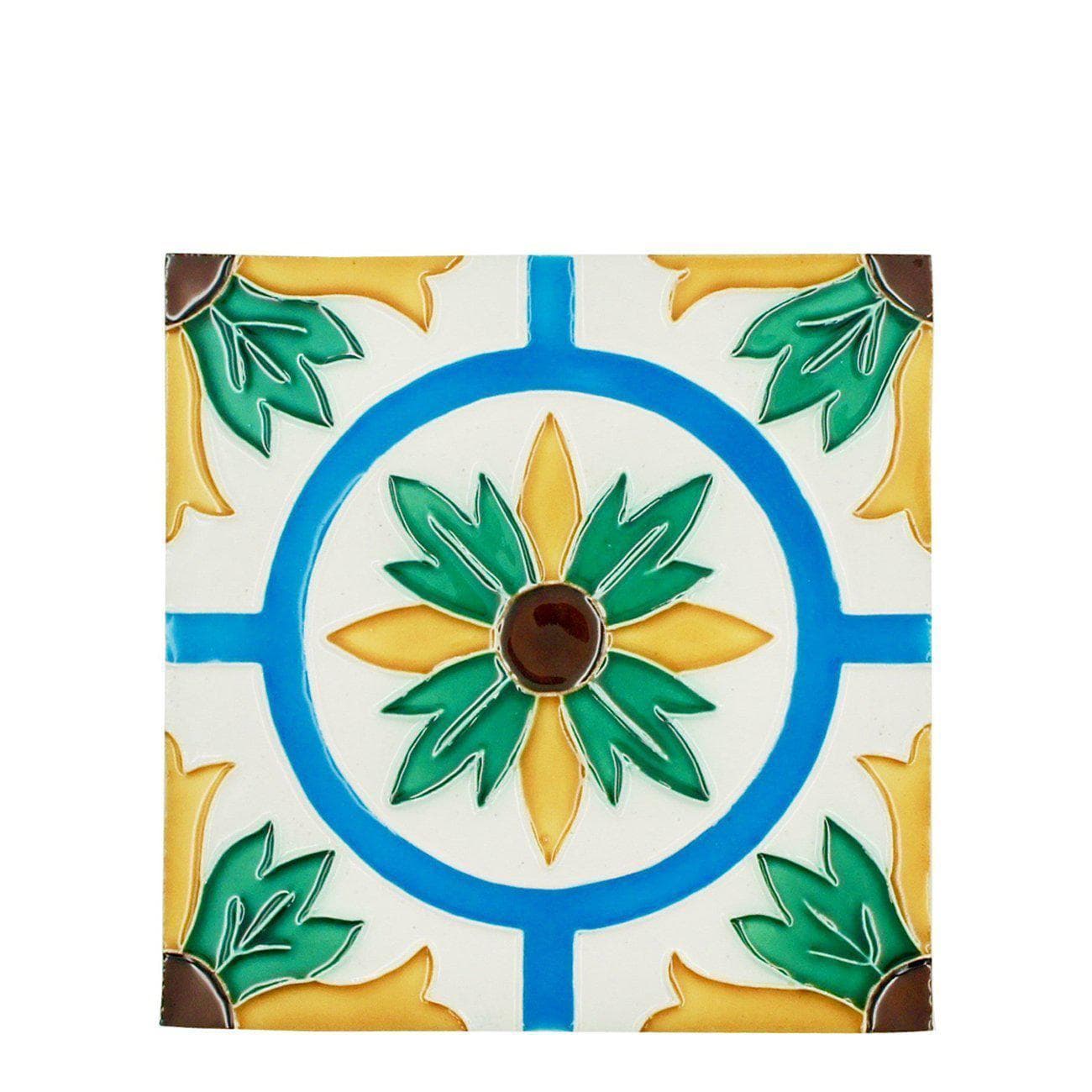 Spanish-Moorish Azulejo 5.5x5.5''