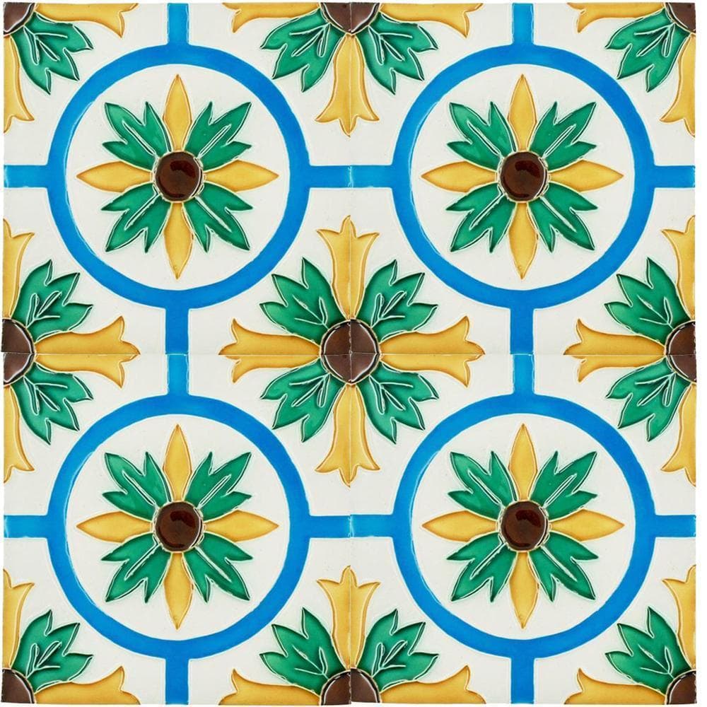 Spanish-Moorish Azulejo 5.5x5.5''