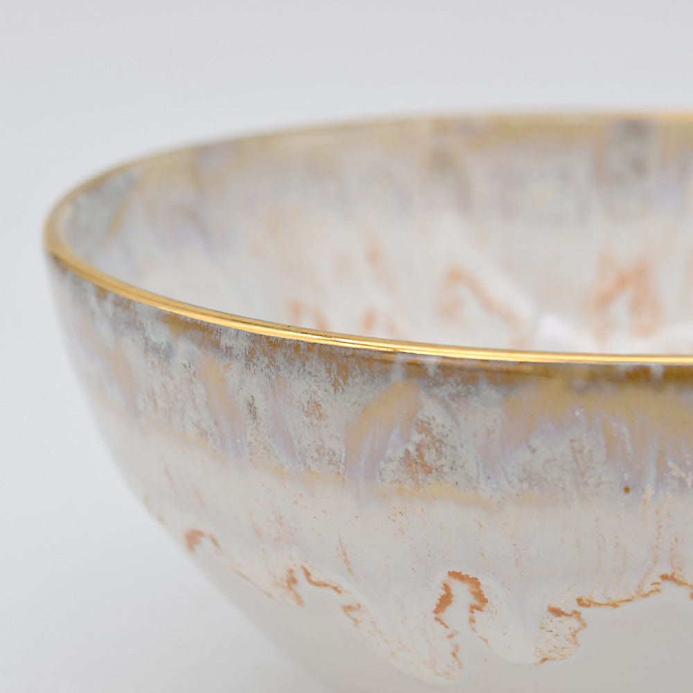 Taormina I Fine Stoneware Bowl - Gold