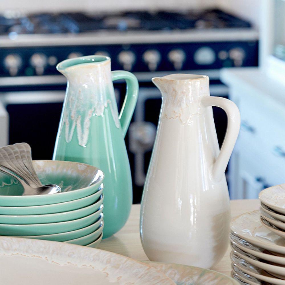 Taormina I Fine Stoneware Pitcher - Green