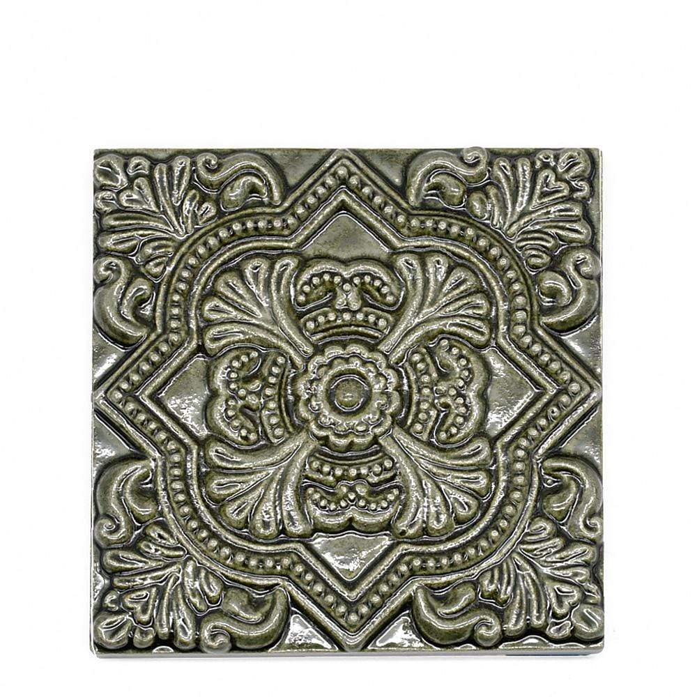 Textured Azulejo - Dark green