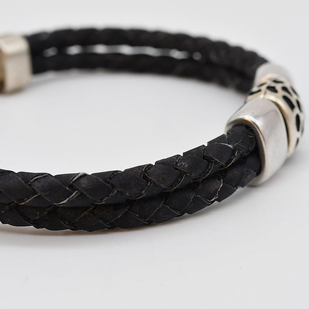 Unisex Braided Cork Bracelet - Black