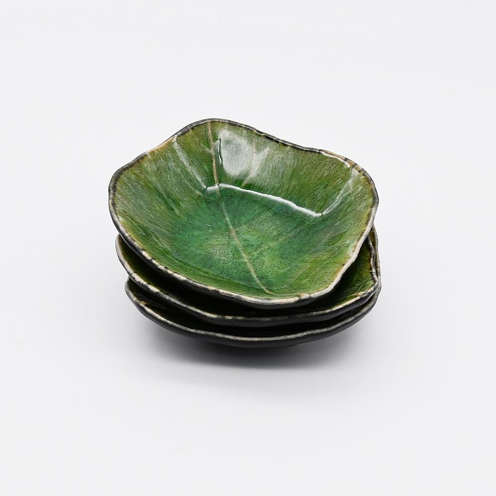 Vine Leaf I Stoneware Small Plate - Light Green