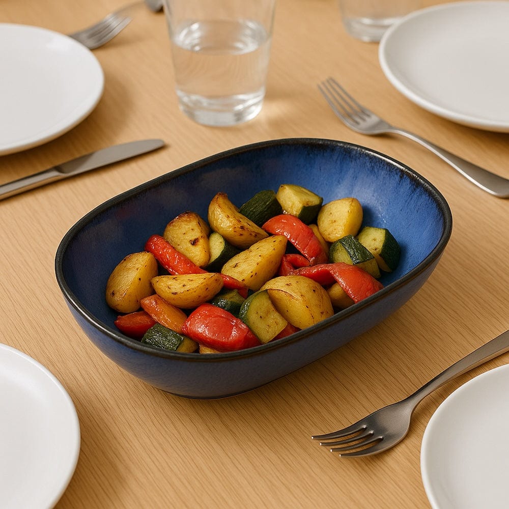 Amazonia I Stoneware Serving Dish 9.8'' - Blue