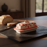 Andorinha I Ceramic Butter Dish - Red