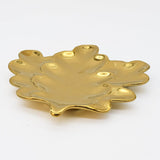 Assiette en grés doré "Feuille de chêne"