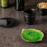 Assiette en grés "Hortensia" - Vert d'eau