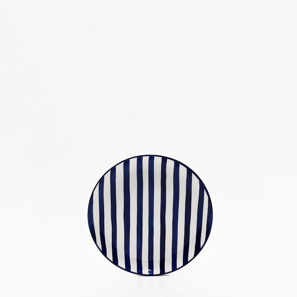 Assiette rayée "Costa Nova Mar" 15cm - Bleue
