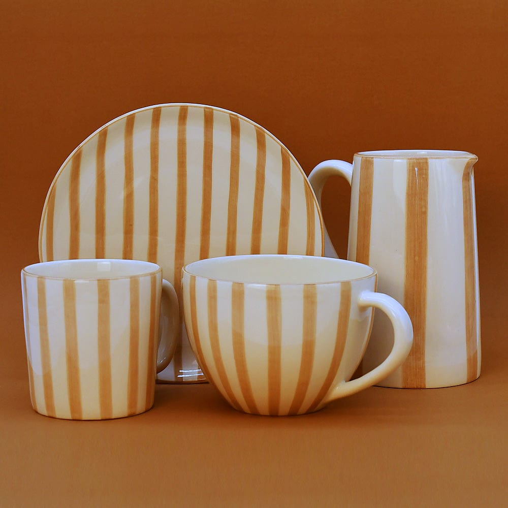 Assiette rayée "Costa Nova Mar" 15cm - Moka