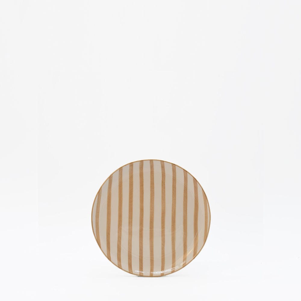 Assiette rayée "Costa Nova Mar" 15cm - Moka
