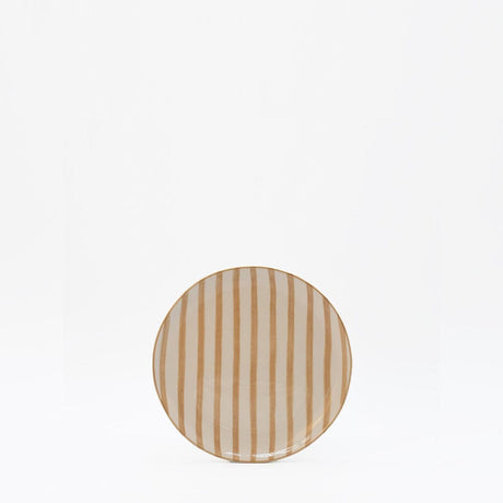 Assiette rayée "Costa Nova Mar" 15cm - Moka