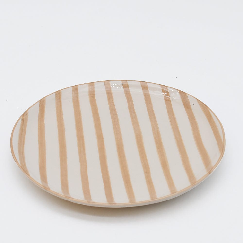 Assiette rayée "Costa Nova Mar" 15cm - Moka